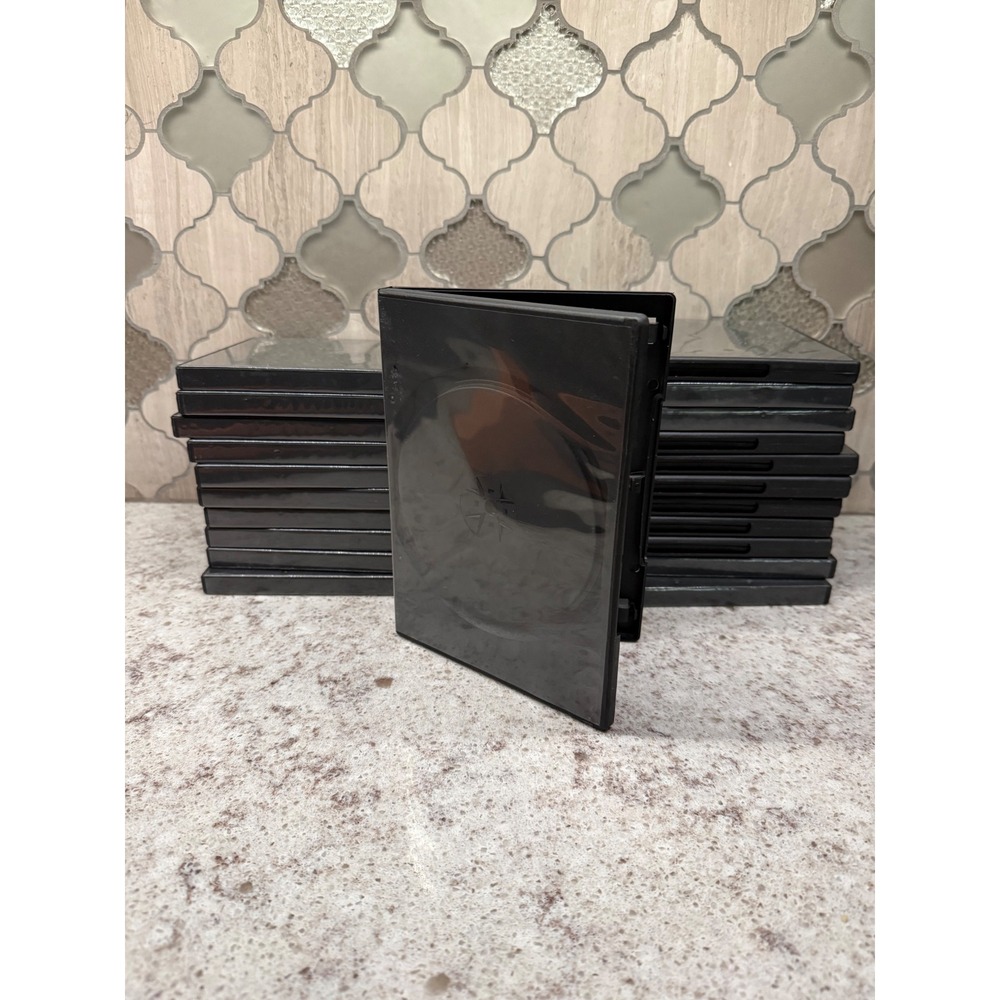 Lot of 25 Black Single DVD Cases 14mm Standard‎ Replacement Storage Boxes